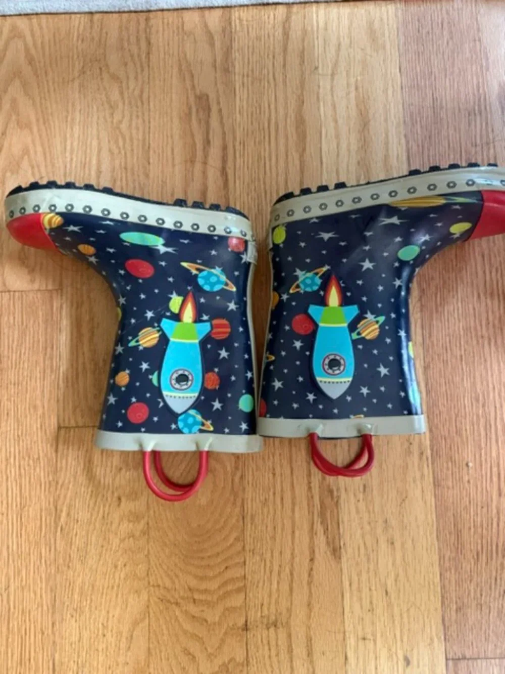Landchief Kids Rain Boots Space Themed
